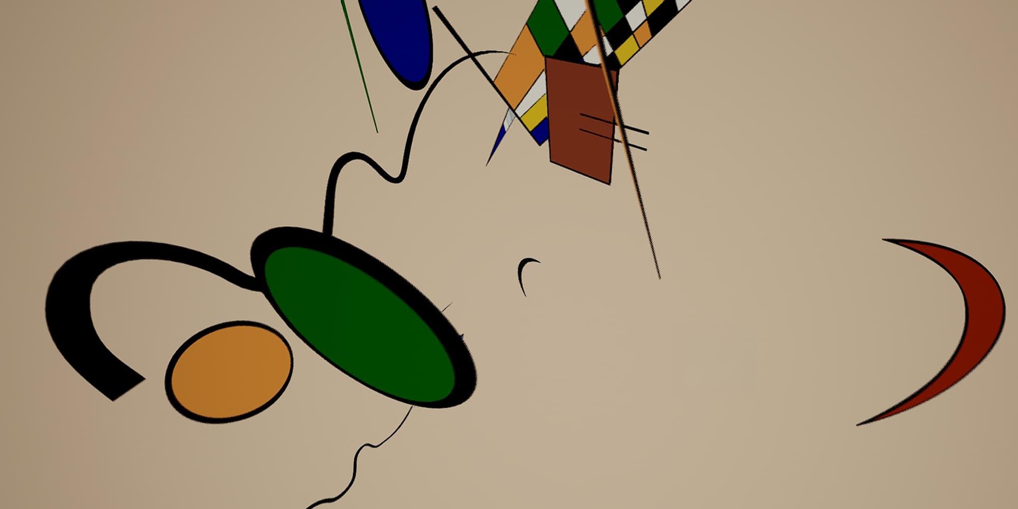 インスタレーション Waltz of Shapes、Wassily Kandinsky へのオマージュ