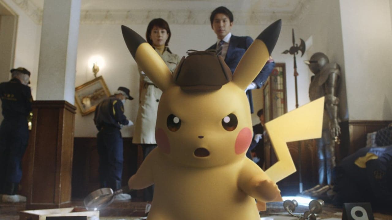 洋館の3Dピカチュウ、『名探偵ピカチュウ』のCM